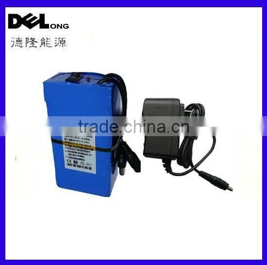 OEM/ODM 12v light weight battery pack 10ah with switch led indicator for LED light/panel&Camera/IP Camera
