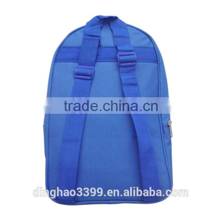 2015 Dongguan manufacture student Backpack large capacity blue travel bag