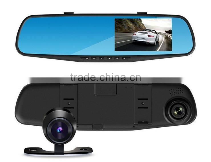 Show Longitude and latitude,dual camera mirror dvr with GPS Tracking Replay