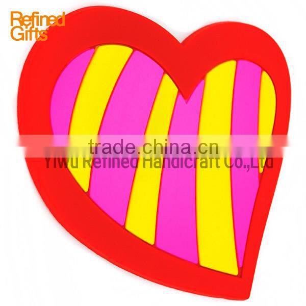 Soft Pvc Bespoke Heart Flower Coasters High Quality Water Cup Pads Promotional gifts