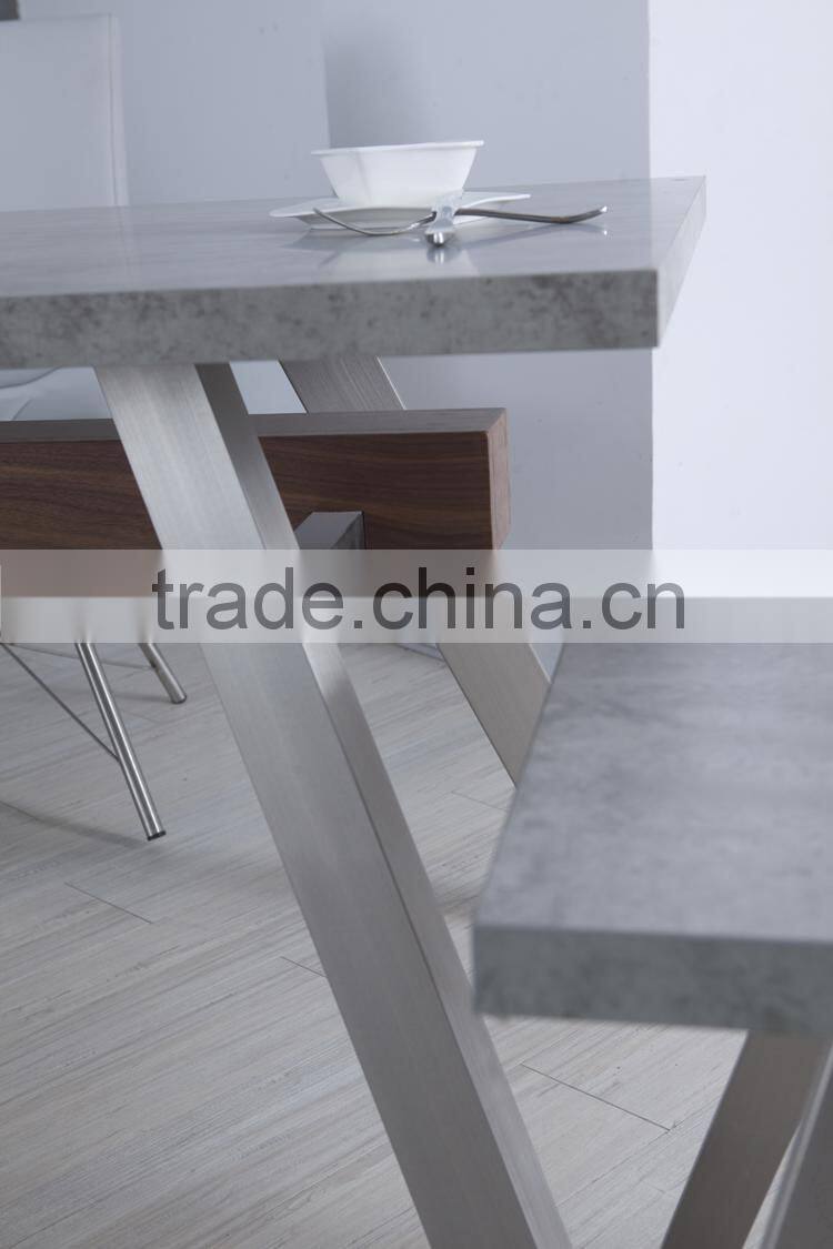 2016 Popular marble top stainless steel frame dining table
