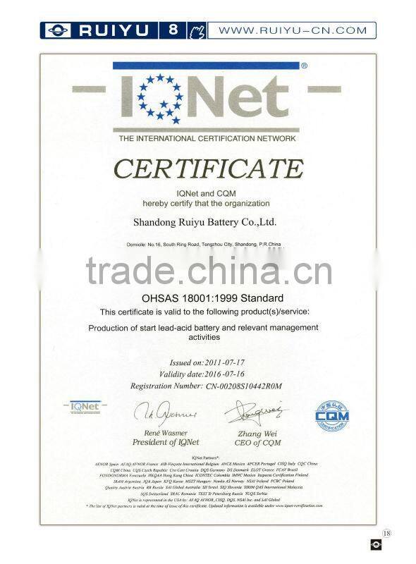 Japanese standard smf lead acid battery for start--NX100-6--12 V 50Ah