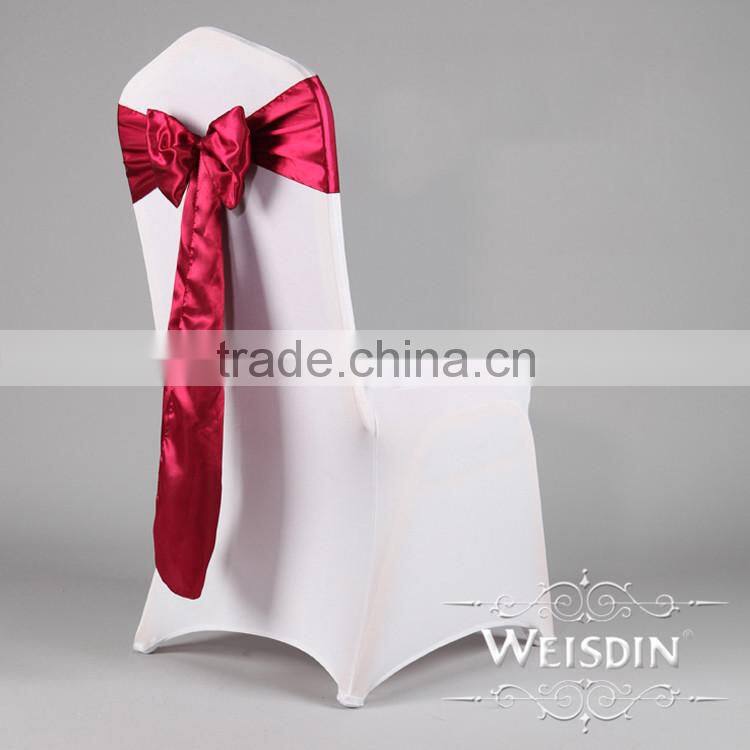 Spandex/rycra chair cover with beautiful satin sash for banquet use and wedding