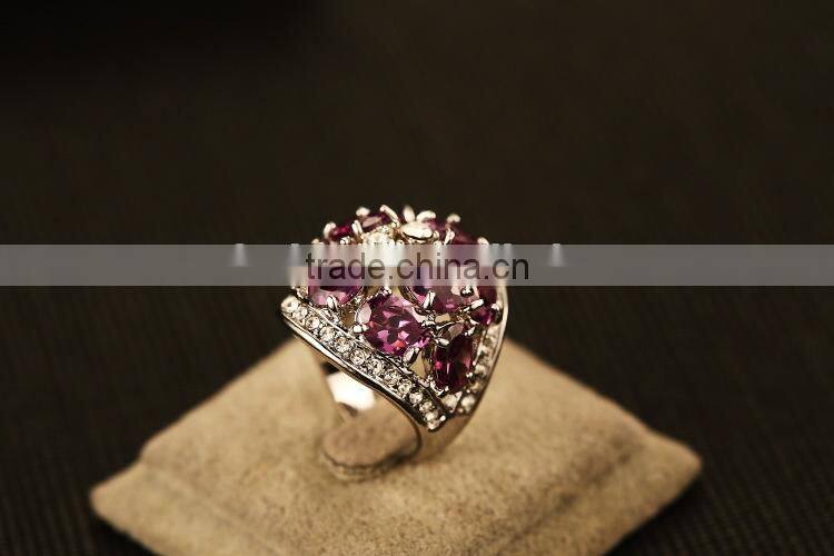 purple crystal ring diamond napkin ring, crystal stone rings