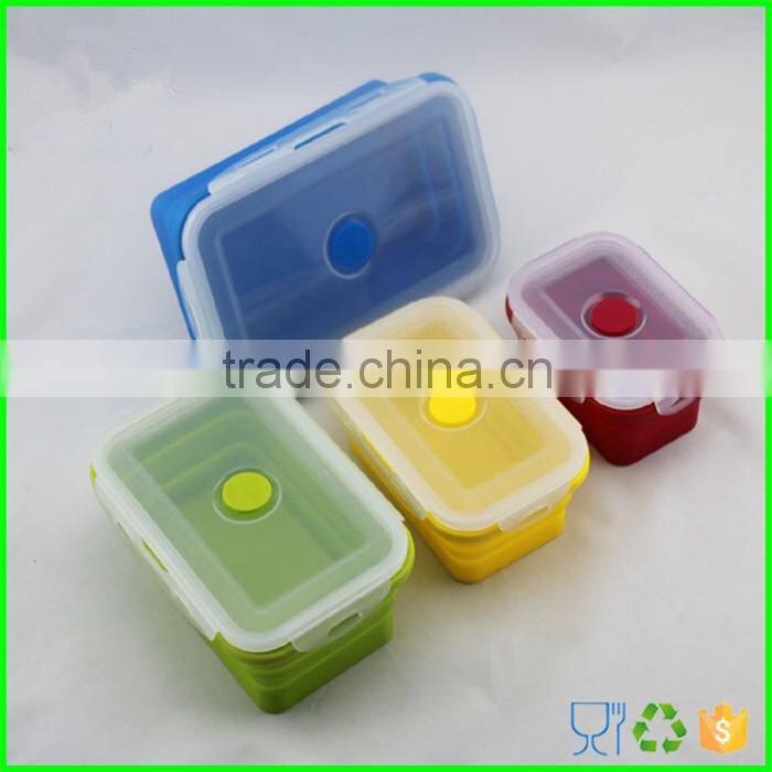 4 Pack (350ML , 540ML , 800ML , 1200ML)Fashionable & Stackable Food Storage Containers, silicone collapsible lunch box