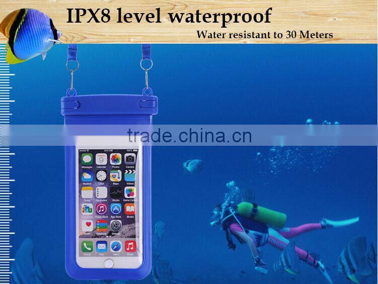 2016 Hot products cuniversal pvc mobile phone waterproof case,