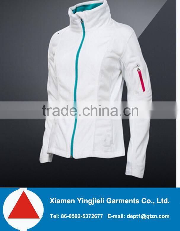 2014 Without hood fashion polar fleece jacket with elastic cuff