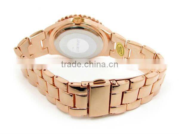 Your own logo custom china top brands japan seiko movement gold watch