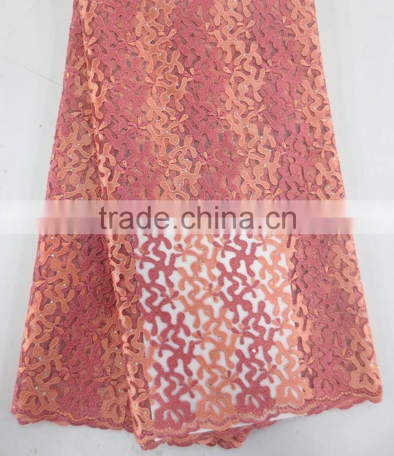 korea Tulle lace African embroidered tulle lace beaded tulle fabric