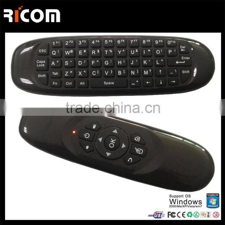 2.4g Wireless Air Mouse Keyboard,Wireless Remote Control with Gyro Air Mouse--T10--Shenzhen Ricom
