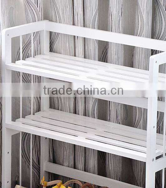 living room simple to use Multi-layer solid wood shoe rack shelf