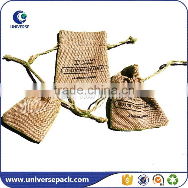 Natural eco-friendly jute fabric bags with custom logo