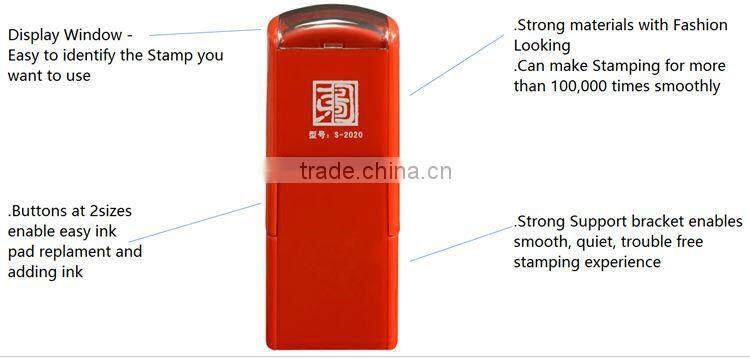 Self inking stamp/customized logo color box imprint text stamp/Epress Square self inking pocket stamps