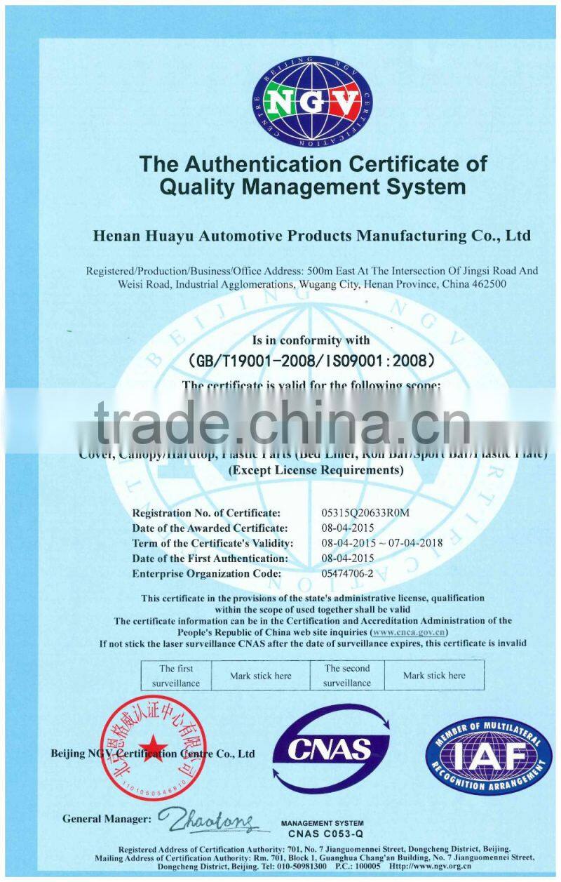 Greatwall Wingle Extended Cab Fiberglass Hardtop Canopy