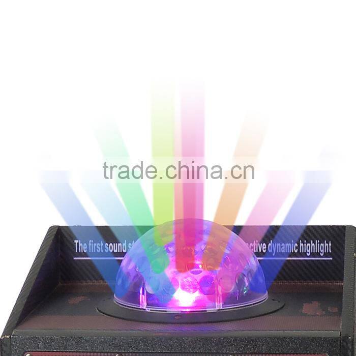 Dance club speaker 10 inch active wooden speaker box with colorful light