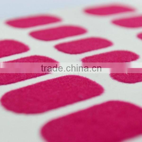 Christmas custom 3D lavender pink velvet nail wrap flocking powder nail strips self-adhesive nail sticker factory