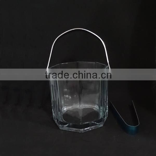 Food Grade Bar Use 2100 ML Glass Ice Bucket For Beer