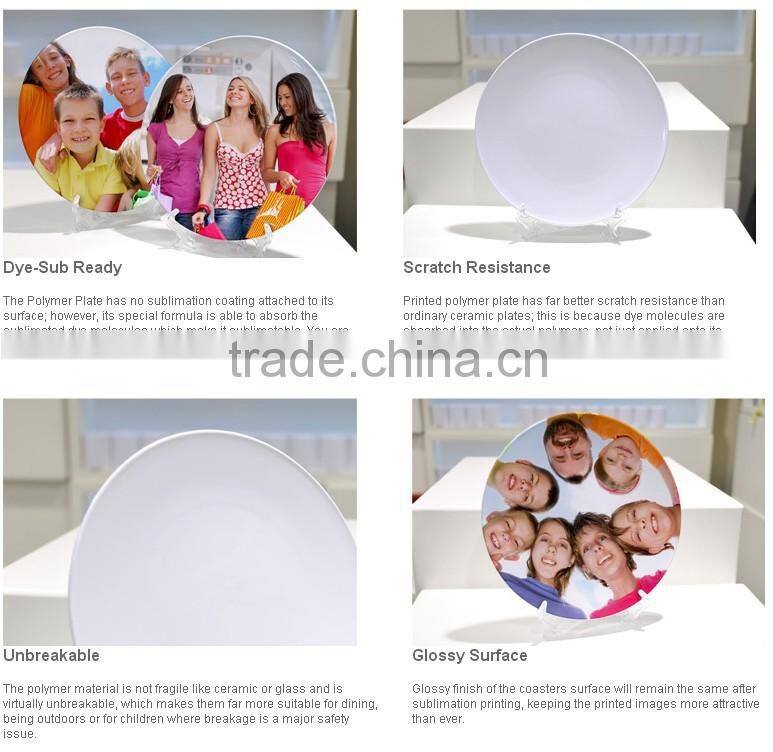 Printable polymer plate, sublimation plate, 8'' full blank plate, unbroken plate for sublimation