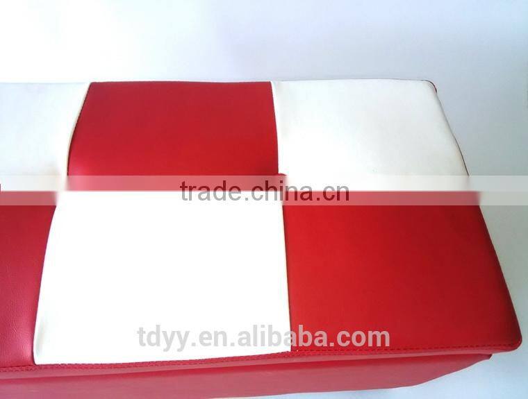 TDST-01-1 QVB JIANDE TONGDA RED AND WHITE COLOR PLASTIC BLACK FOOT WOOD FRAME PU SEAT HOME PU BENCH STORAGE BENCH SOFA