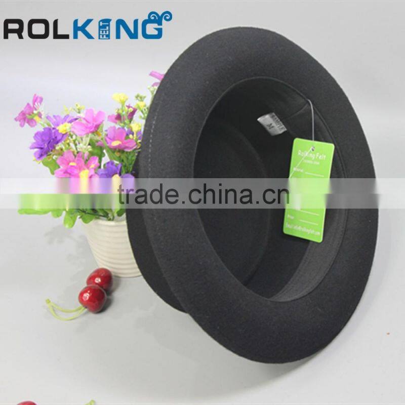 Wholesale black wool felt pork pie hat