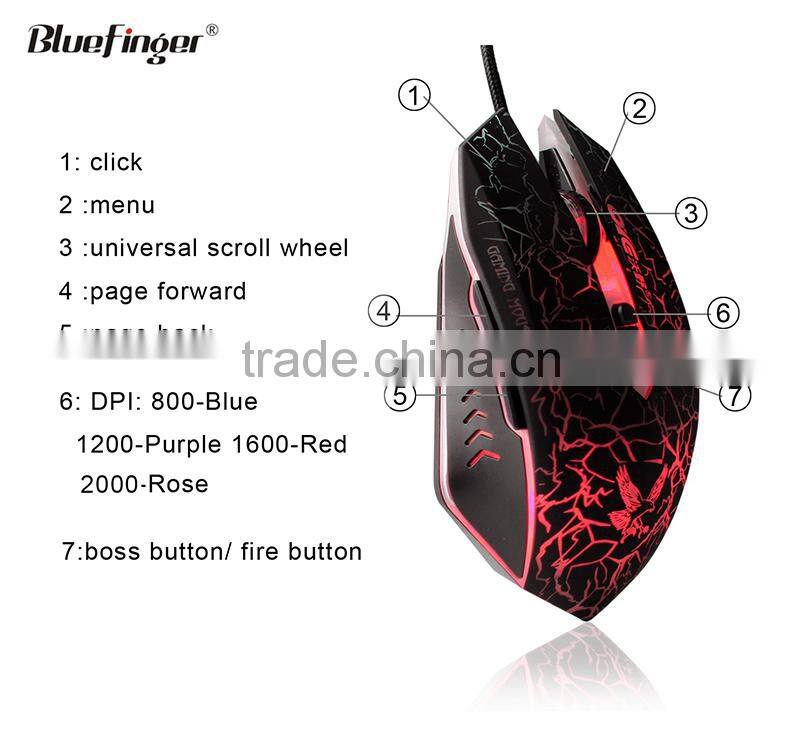 Cool Crack parttern color backlit PC Keyboard and 6 button mouse
