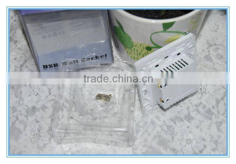 High speed 2 port usb AC power wall socket for smart phone &tablets.