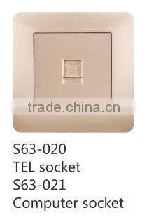 1 gang output TEL or computer socket / wall switch socket
