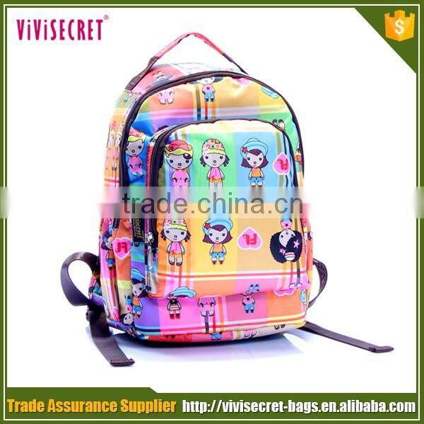 Vivisecret 2016 trendy plain color bookbags function school bag