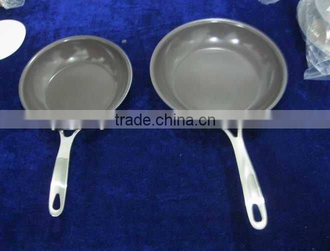 Nonstick Aluminium fry pan with stainless steel handle