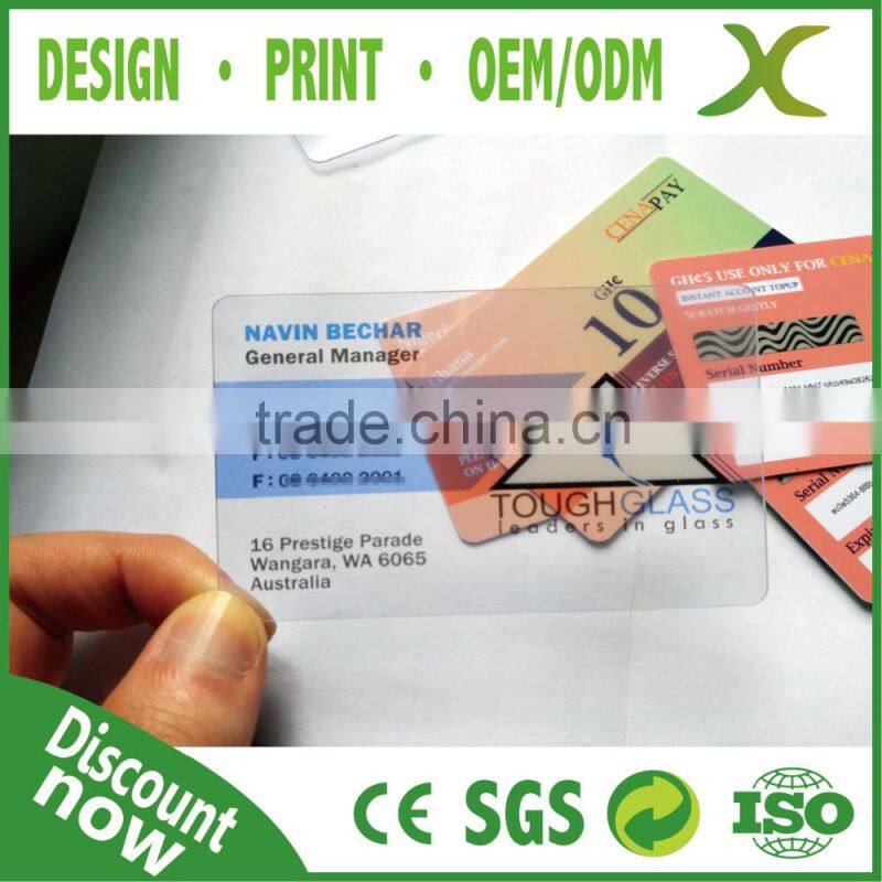 Free Design~~!! Best Material Plastic Transparent card; plastic business cards insert transparent business cards