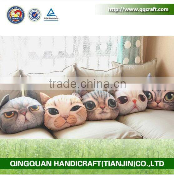 QQ Pet Factory Wholesale Animal Face Hugging Pillow Decor Home Travel Pillow