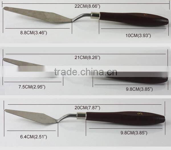 Artist metal oil painting palette knife with wooden handle