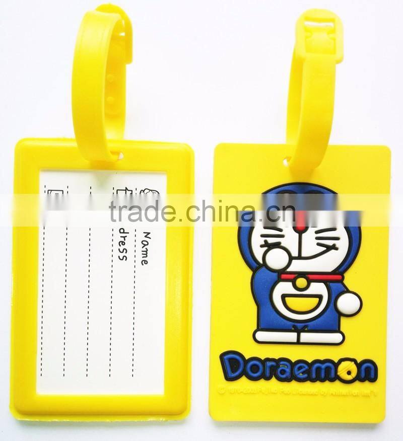 Animation Funny Custom Shape Travel Bag Tag Soft PVC Luggage Tag