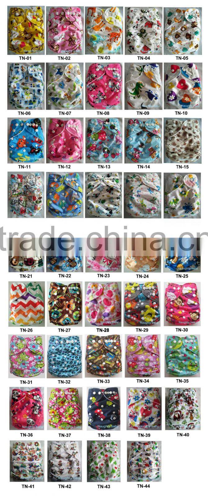 Hot sale cute fashional print pocket baby cloth diapers Eco friendly reusable baby diaper cover waterproof baby nappy