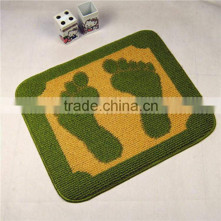 polypropylene fiber big foot print bathroom rugs anti-slip mat