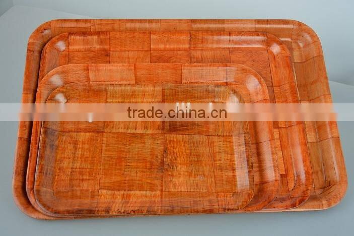 Lacquered Wooden Serving Tray for Hotel, can be customized
