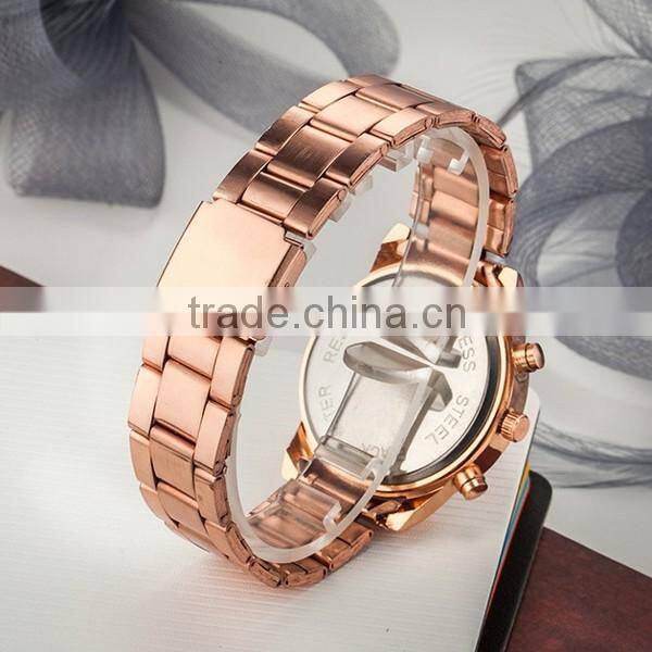 Mixed Color Men's Fashion Stainless Steel Watch Design