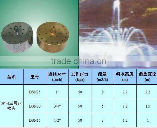 Adjustable three-layer flower water fountain nozzles