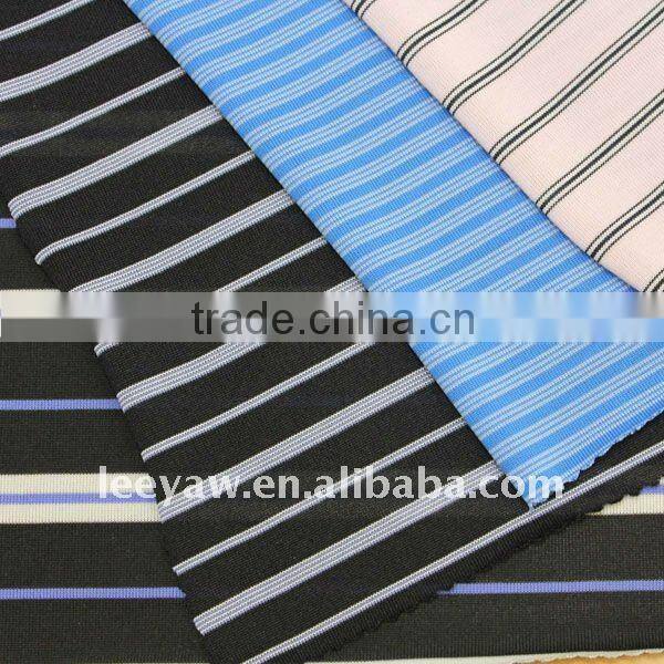 100% poly stripe jersey fabric with wicking finished