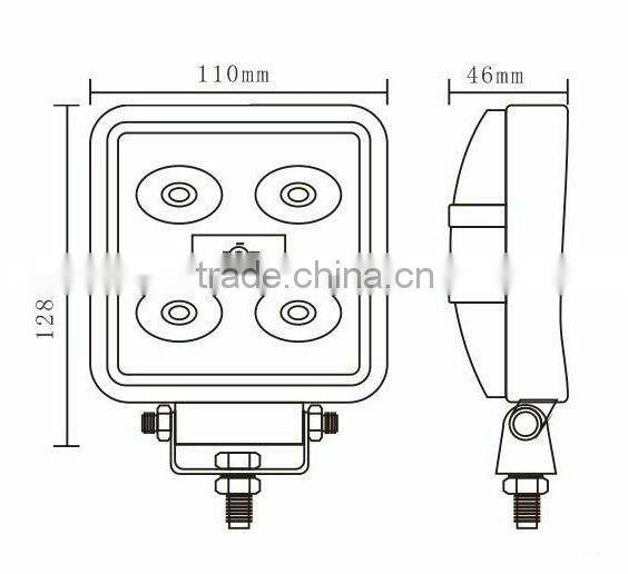 4 Inch square 15W LED truck work lamp