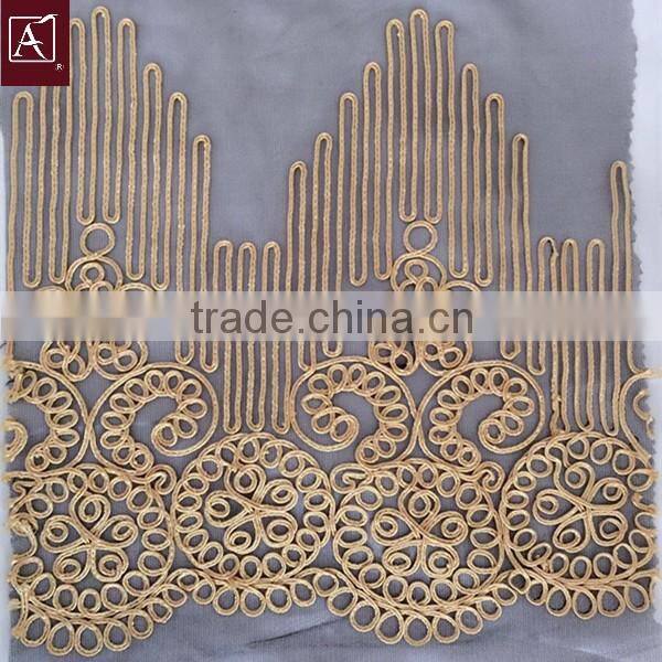 two kinds of patterns cording embroidery Fabric with best price