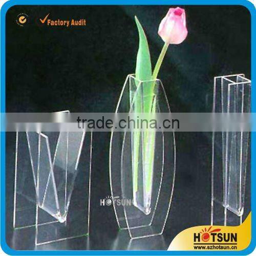 small high transparent square glass vase