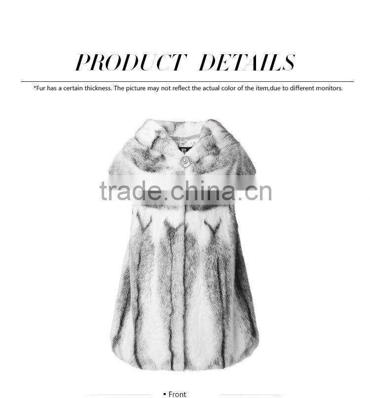 regular length winter women black cross mink fur coat with hat