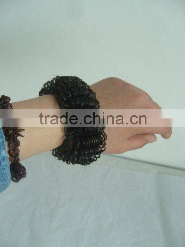 High quality synthetic black and brown deep wavy hair weave