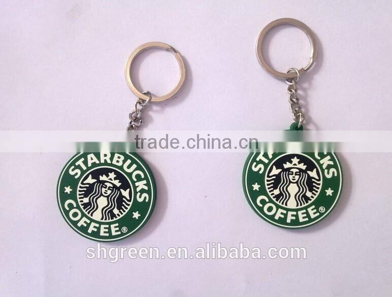 Lovely heart logo 2D rubber keychain