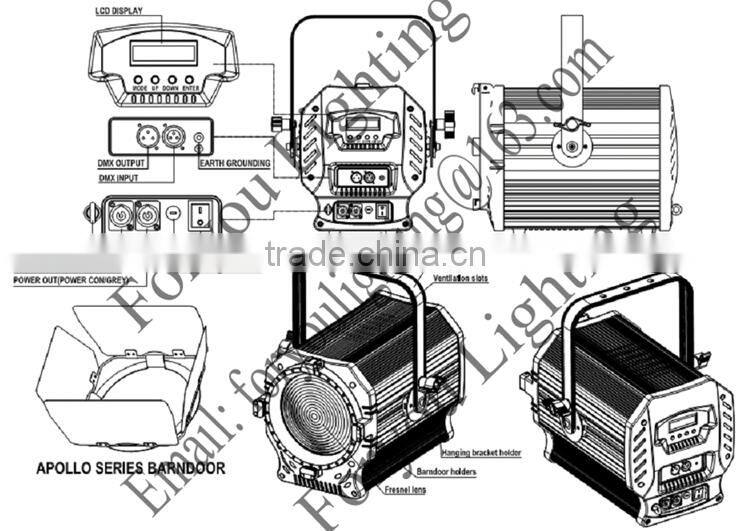 3-Year Warranty Wholesale Price Pro Stage Electronical Zoom 150W RGB 3IN1 COB Theater Light