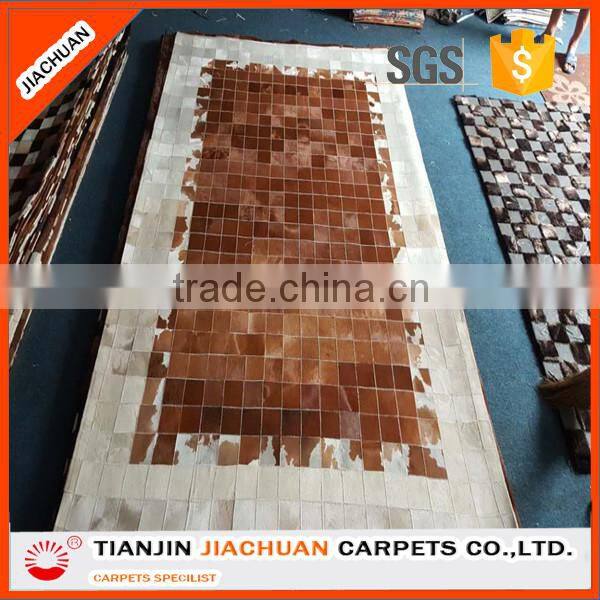 area patchwork cowhide rug for living room
