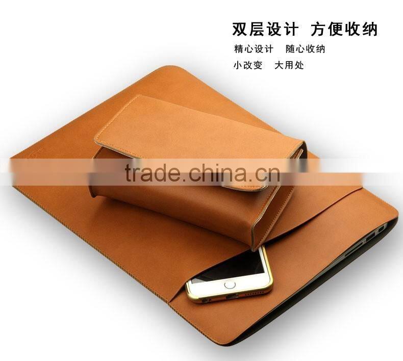 Hot Leather Laptop Sleeve Case For MacBook Air 11",AIR 13",Retina 12,13.3,15.4 inch,Case For Laptop Bag