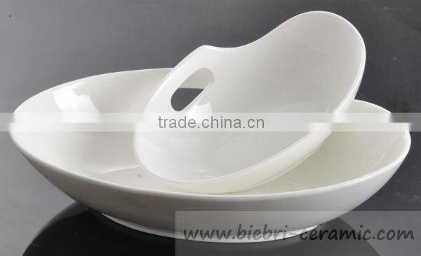 13 inch Irregular Shape Salad Dessert Pasta Dinner Soup Food Serving Ceramic Porcelain Bowls Hotel Restaurant Wholesale