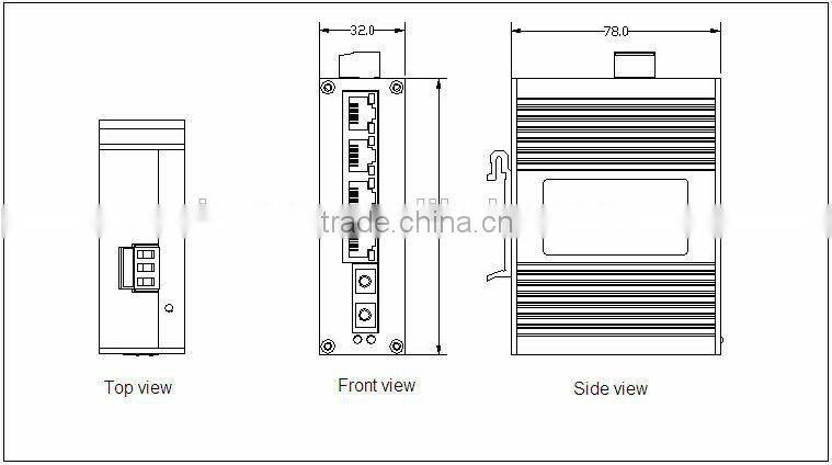 5 Port 1F+4T Industrial Fiber optical switch, fiber optic media converter i305A